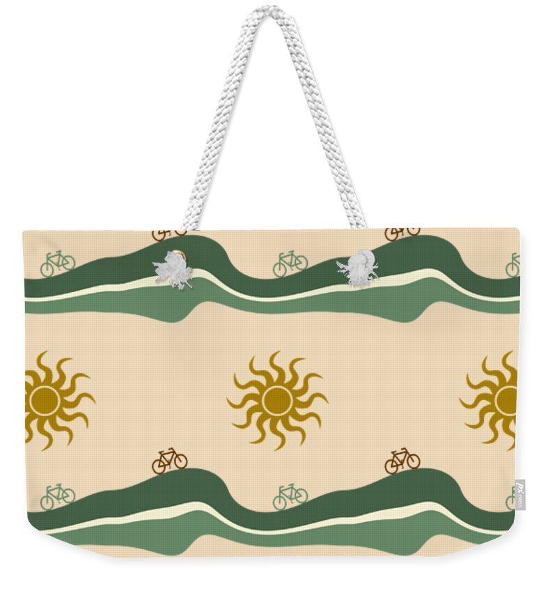 Bicycles Weekender Tote Bag featuring the mixed media Bike Pattern by Christina Rollo