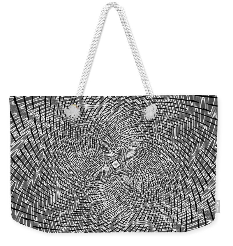 Binary Weekender Tote Bag featuring the painting Binary Twist 01111010 by Neece Campione
