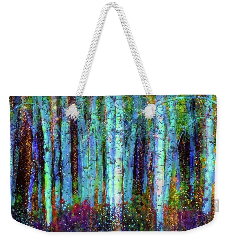 Birch Woods Weekender Tote Bag featuring the mixed media Birch woods by Lilia S
