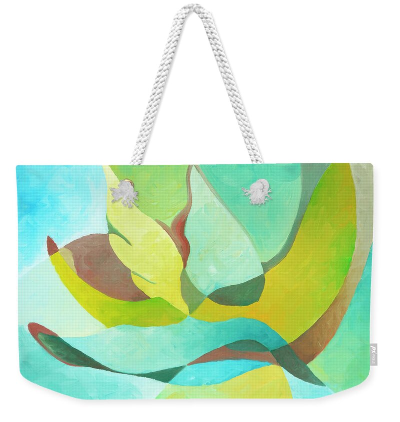  Weekender Tote Bag featuring the painting Bird In Flight by Sally Trace
