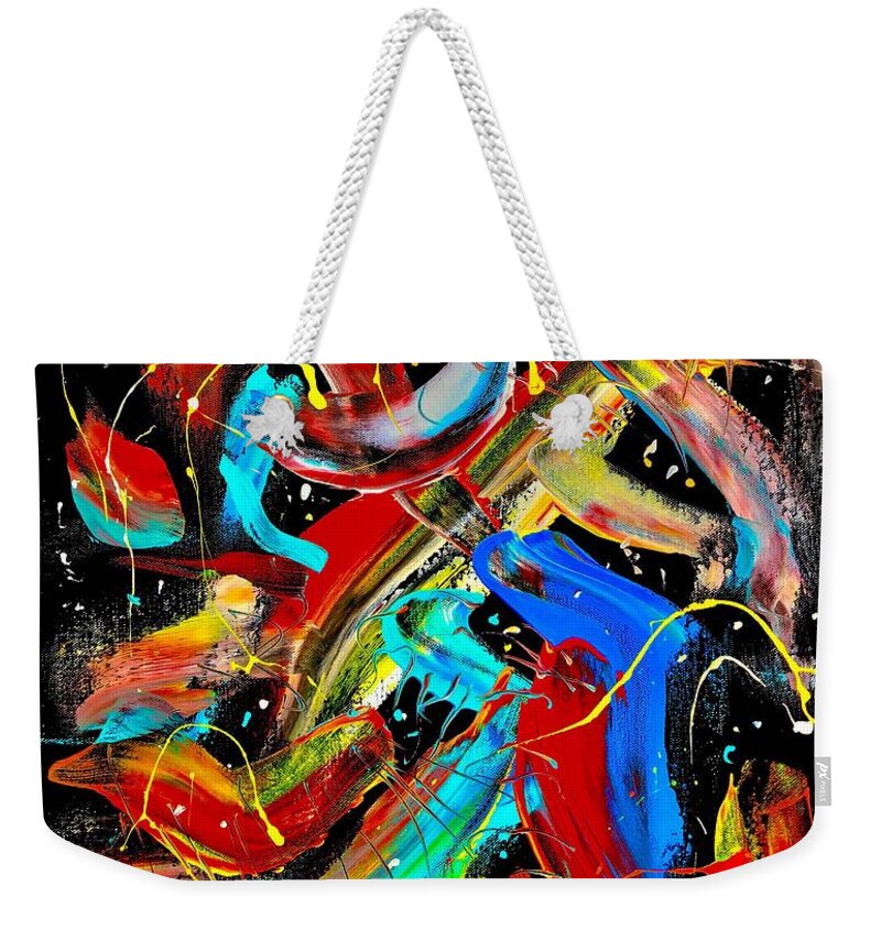 Birds Fish Weekender Tote Bag featuring the painting Birds are Fish by Neal Barbosa