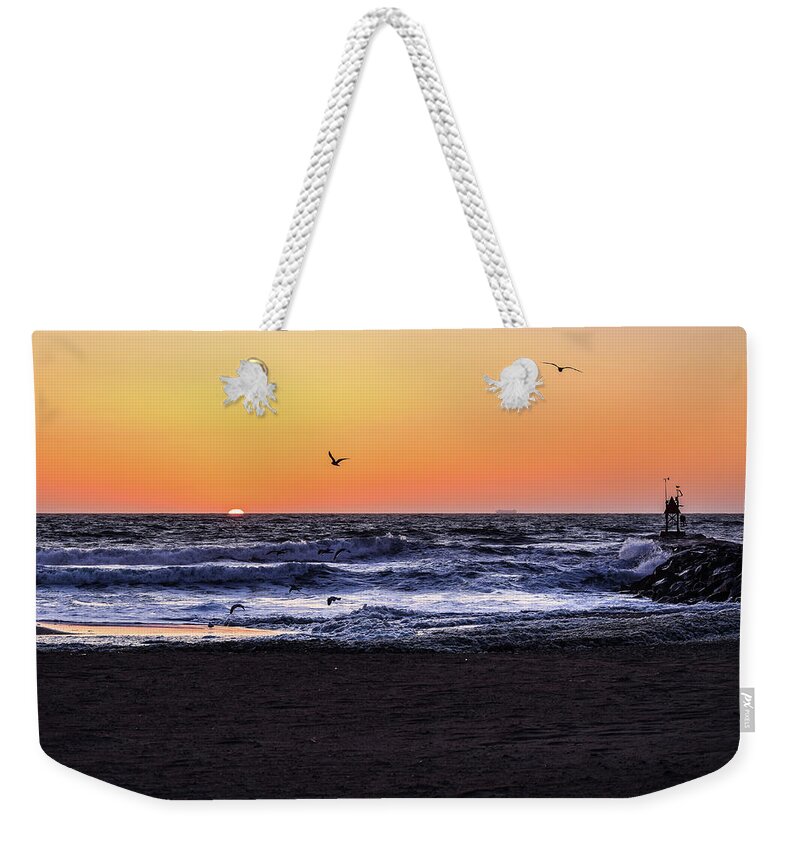 Birds Weekender Tote Bag featuring the photograph Birds at Sunrise by Nicole Lloyd