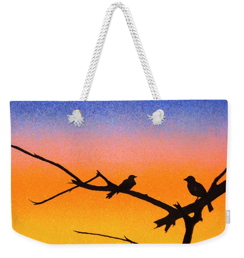 Birds Weekender Tote Bag featuring the painting Birds Eye View by Jack Malloch