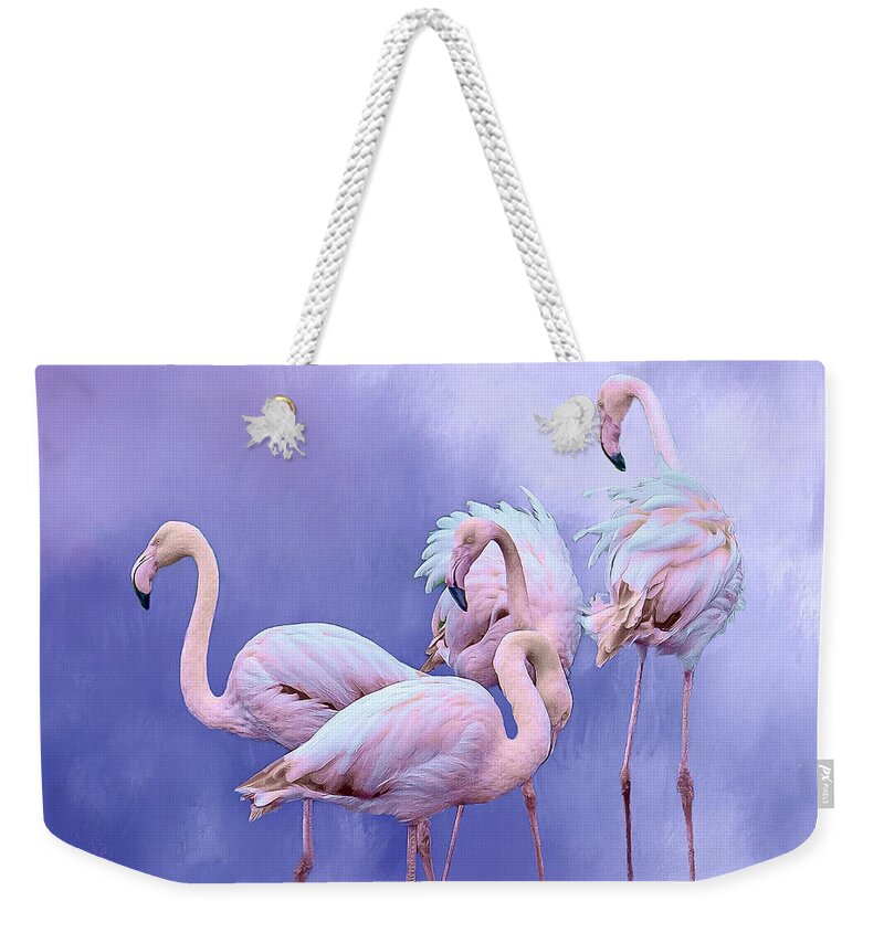 Flamingos Weekender Tote Bag featuring the photograph Birds of a feather by Brian Tarr