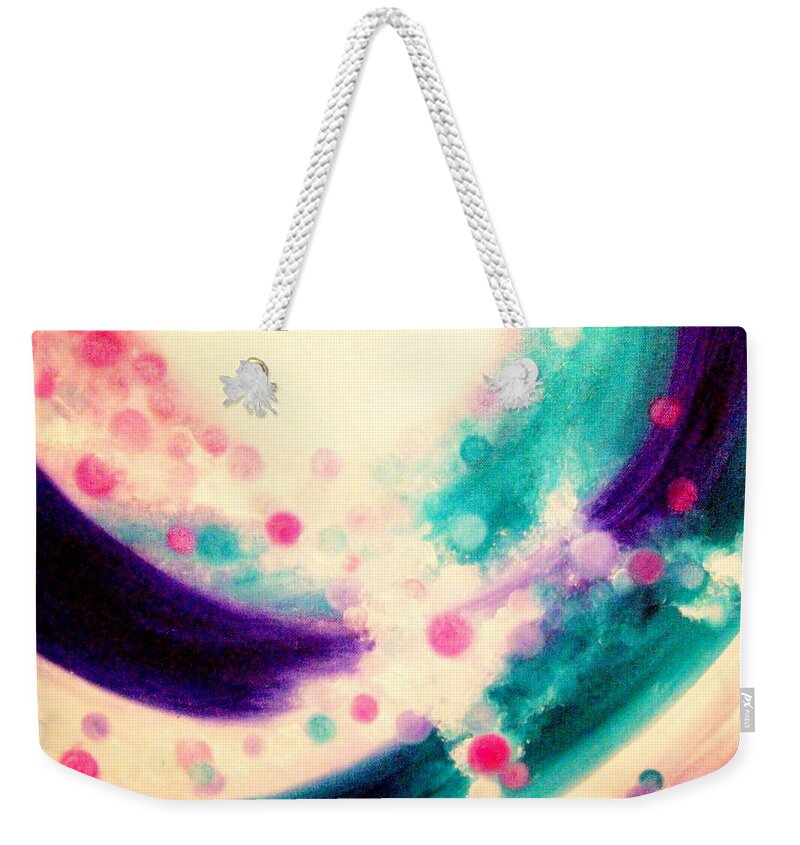 Birth Weekender Tote Bag featuring the painting Birth by Kumiko Mayer