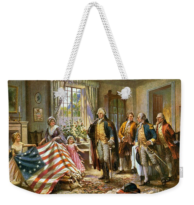 George Washington Weekender Tote Bag featuring the photograph Birth Of Old Glory 1777 by Science Source