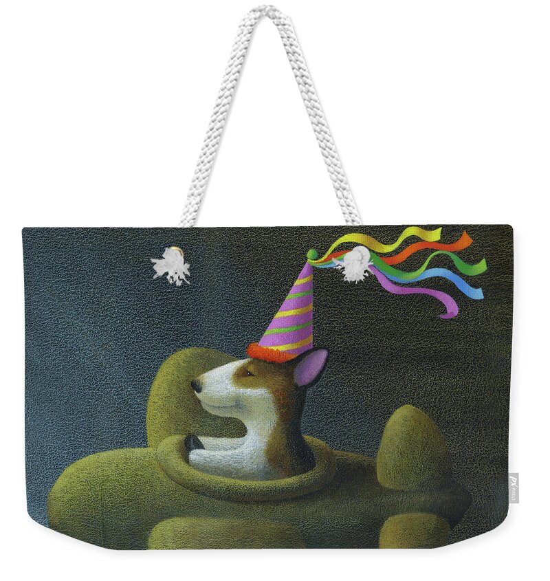 Birthday Weekender Tote Bag featuring the painting Birthday Hat by Chris Miles