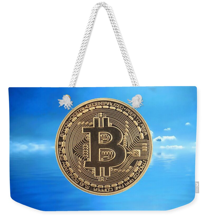 Bitcoin Weekender Tote Bag featuring the photograph Bitcoin Revolution by Chris Montcalmo
