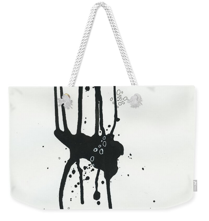 Drawing Weekender Tote Bag featuring the painting Black and White # 17 by Jane Davies