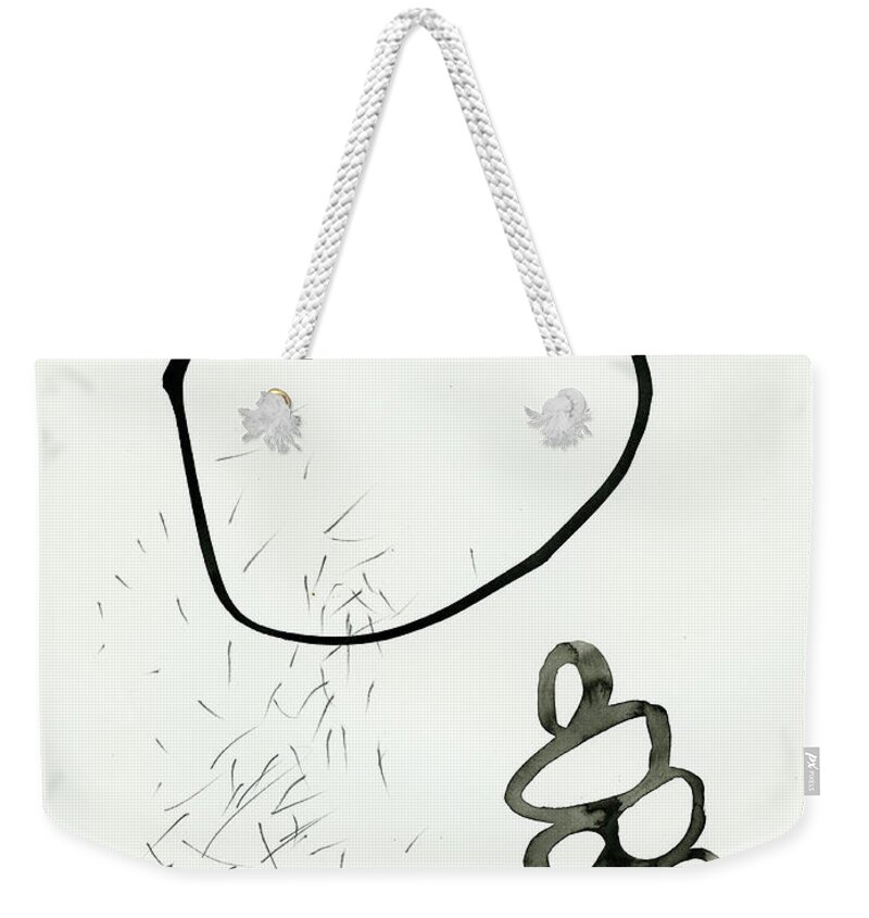 Drawing Weekender Tote Bag featuring the painting Black and White # 19 by Jane Davies
