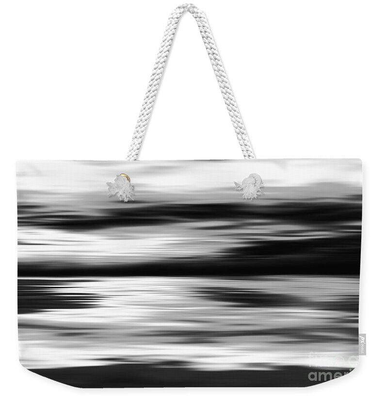Abstract Weekender Tote Bag featuring the digital art Black and White abstract painting by Jan Brons