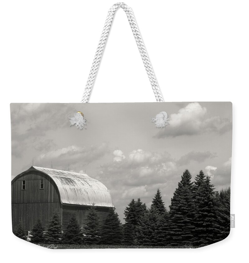 Black And White Barn Photographs Weekender Tote Bag featuring the photograph Black and White Barn by Joann Copeland-Paul