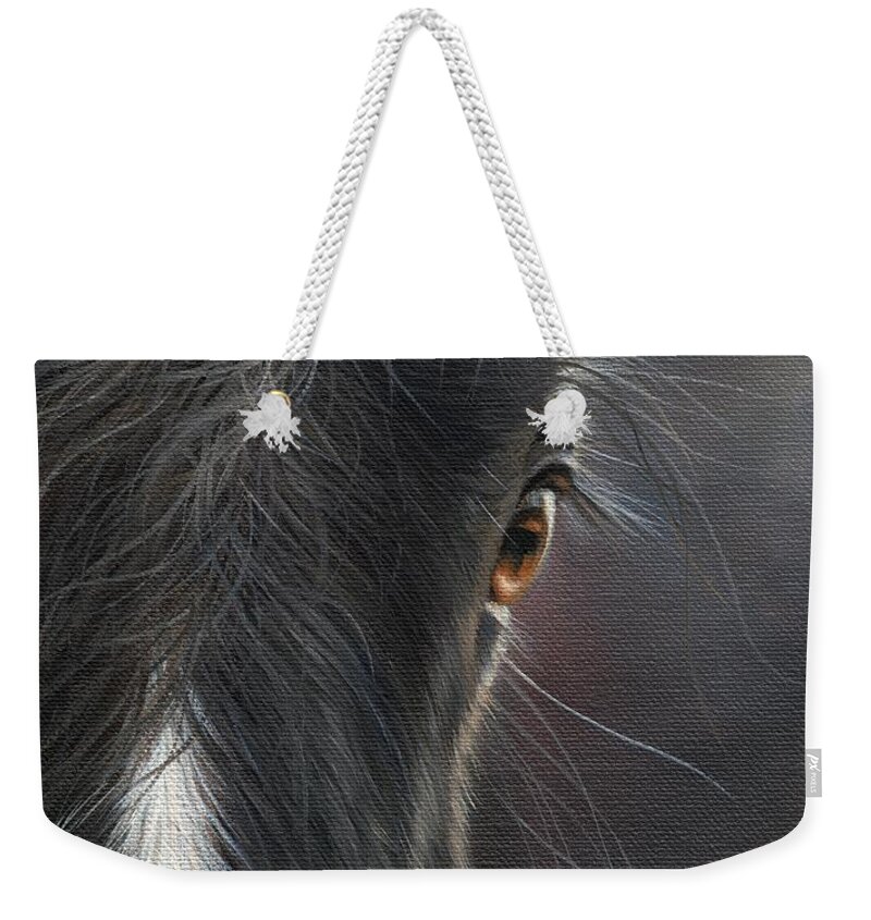 Horse Weekender Tote Bag featuring the painting Black Beauty by David Stribbling
