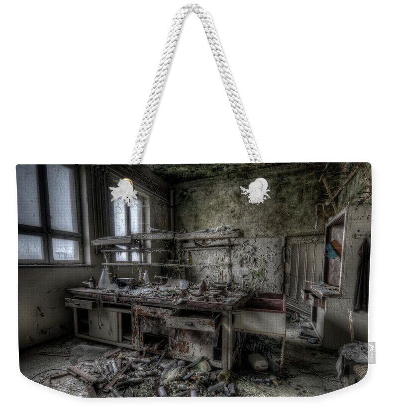 Urbex Weekender Tote Bag featuring the digital art Black lab by Nathan Wright