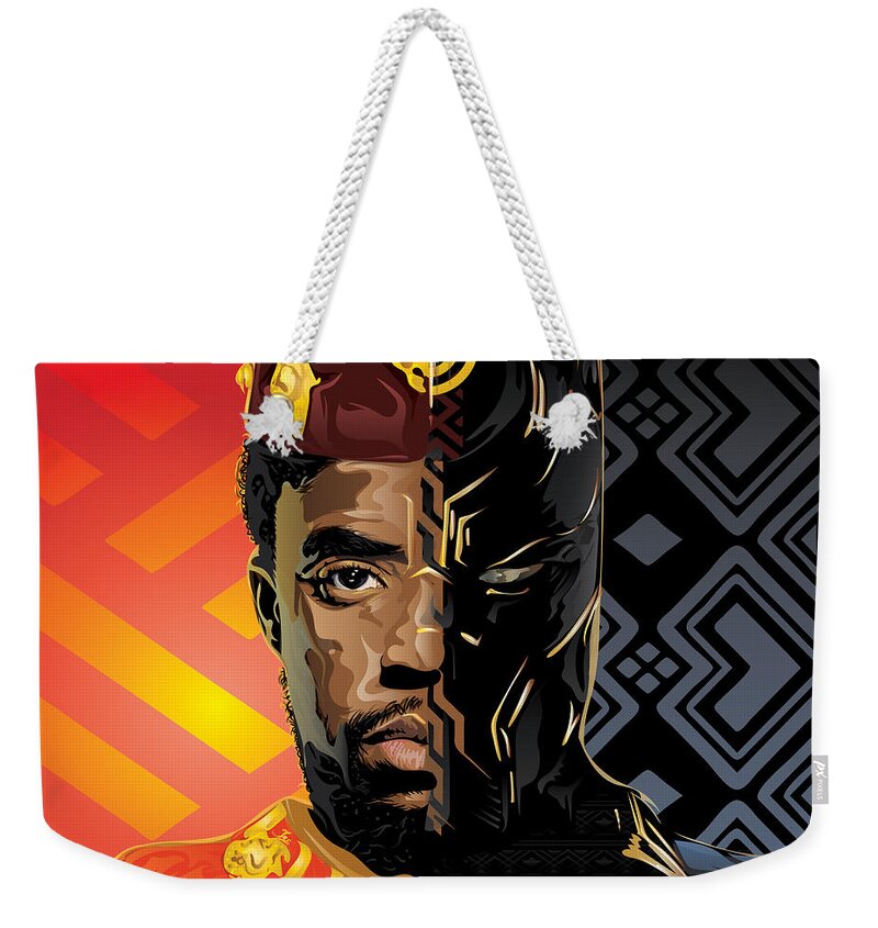 Vector Weekender Tote Bag featuring the digital art Black Panther by Tec Nificent