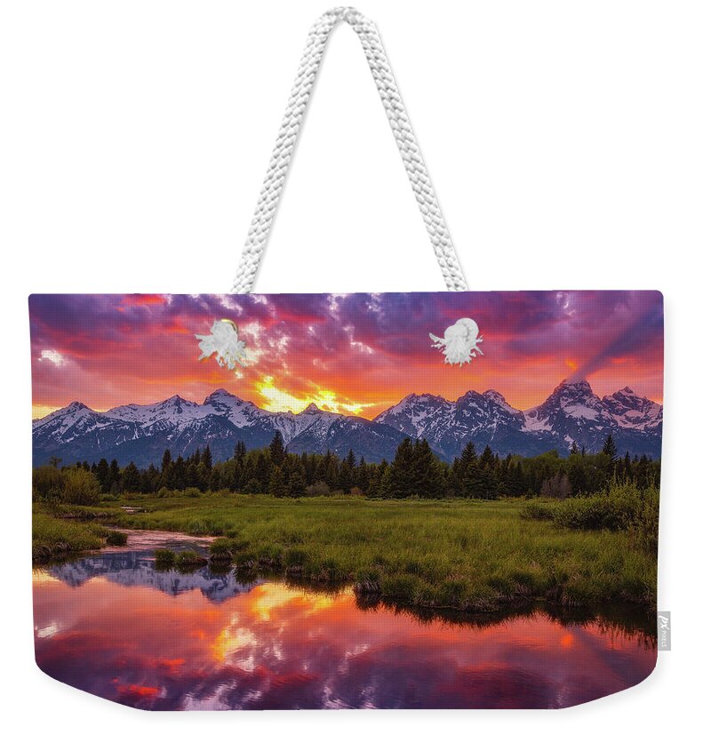 Sunsets Weekender Tote Bag featuring the photograph Black Ponds Sunset by Darren White