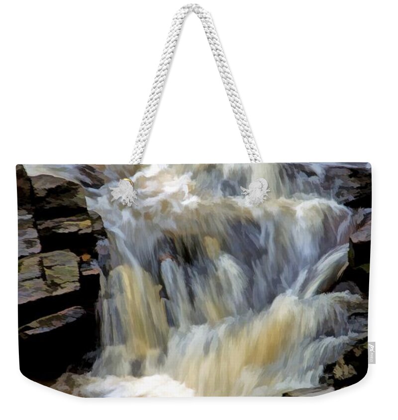Waterfall Weekender Tote Bag featuring the photograph Black rock wash by Dennis Baswell