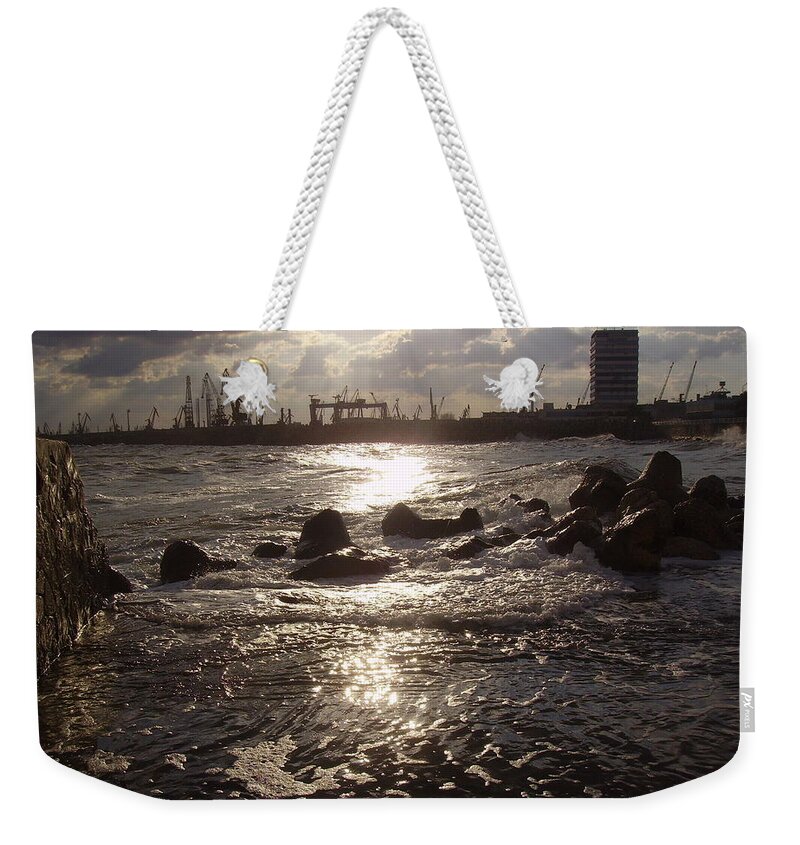Landscape Weekender Tote Bag featuring the photograph Black Sea by Evelina Popilian
