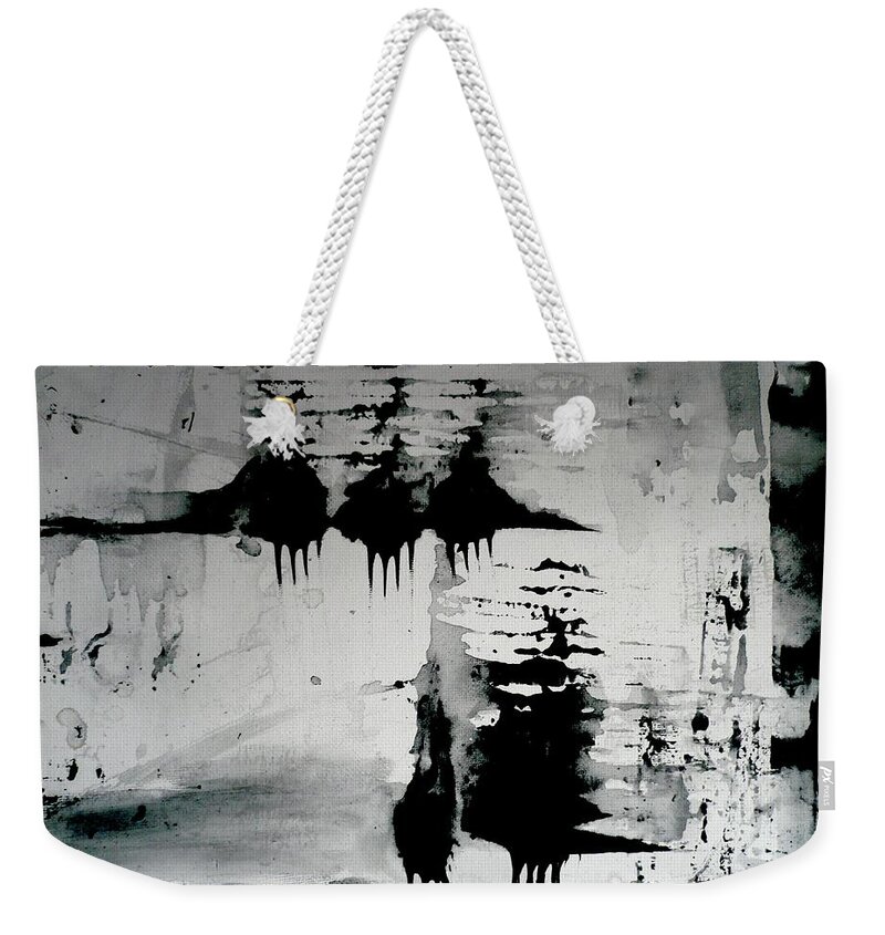 Sheep Weekender Tote Bag featuring the painting Black Sheep Abstract by 'REA' Gallery