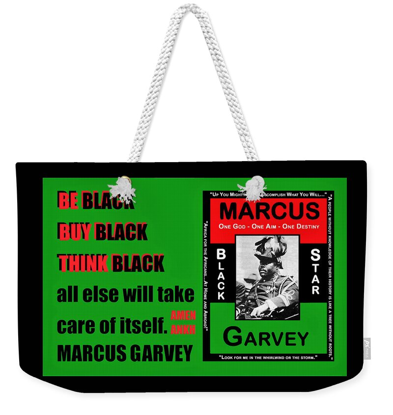 Be Black Weekender Tote Bag featuring the digital art Black Star Garvey by Adenike AmenRa