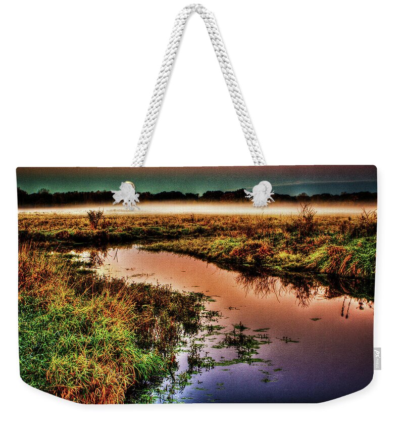 Illinois Weekender Tote Bag featuring the photograph Black Tern Marsh October Sunrise by Roger Passman