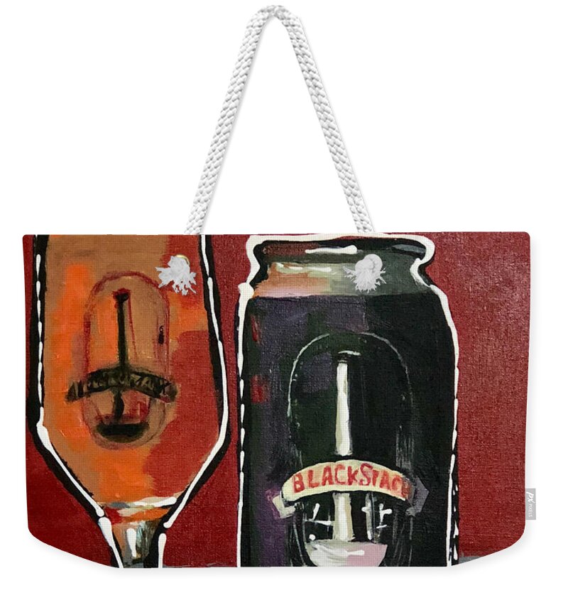 Blackstack Weekender Tote Bag featuring the painting BlackStack by Laura Toth