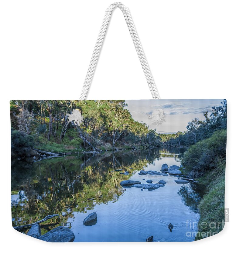 Blackwood Weekender Tote Bag featuring the photograph Blackwood River Rocks, Bridgetown, Western Australia by Elaine Teague