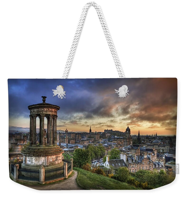 Edinburgh Weekender Tote Bag featuring the photograph Blaze Of Glory by Evelina Kremsdorf