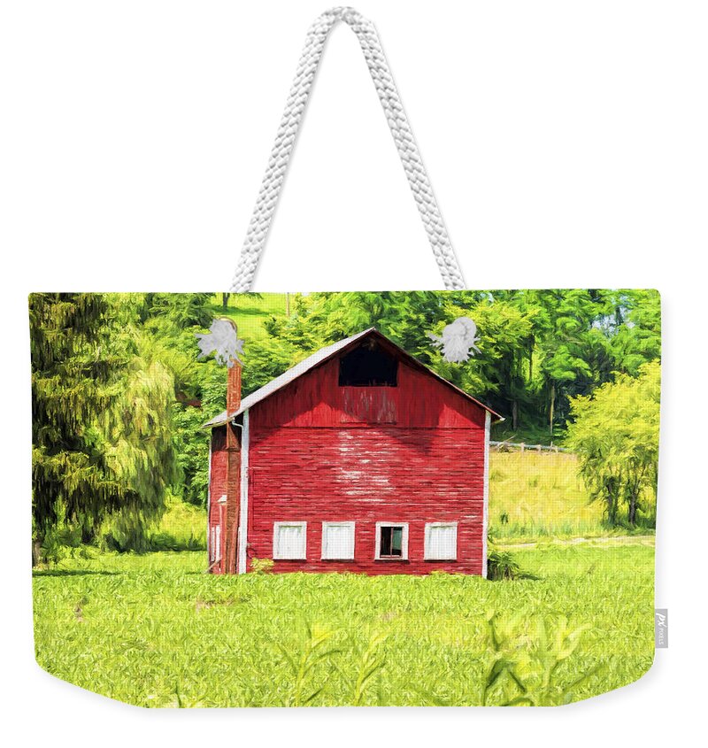 Barn Weekender Tote Bag featuring the photograph Blazing Barn by Anthony Baatz
