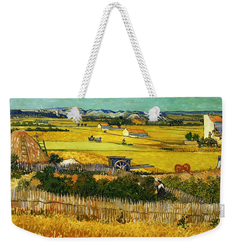 Post Modern Weekender Tote Bag featuring the digital art Blend 17 van Gogh by David Bridburg