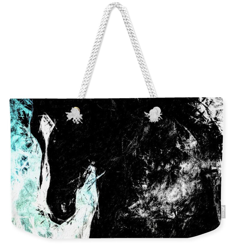 Horse Weekender Tote Bag featuring the digital art Blizzard South of San Luis by Terry Fiala