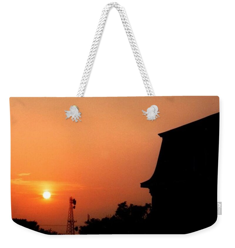 Island Weekender Tote Bag featuring the photograph Block Island Sunset by Robert Nickologianis