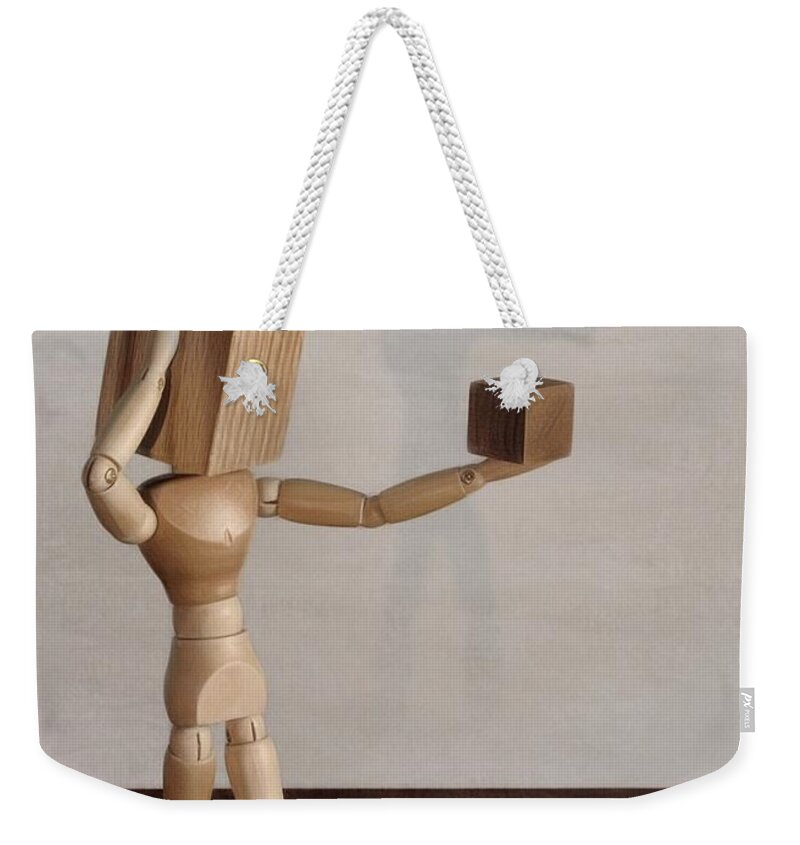 Wood Weekender Tote Bag featuring the photograph Blockhead by Mark Fuller