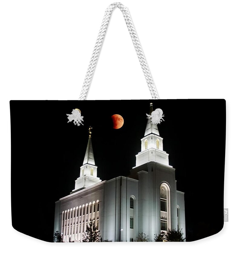 Blood Moon Weekender Tote Bag featuring the photograph Blood Moon by Alan Hutchins