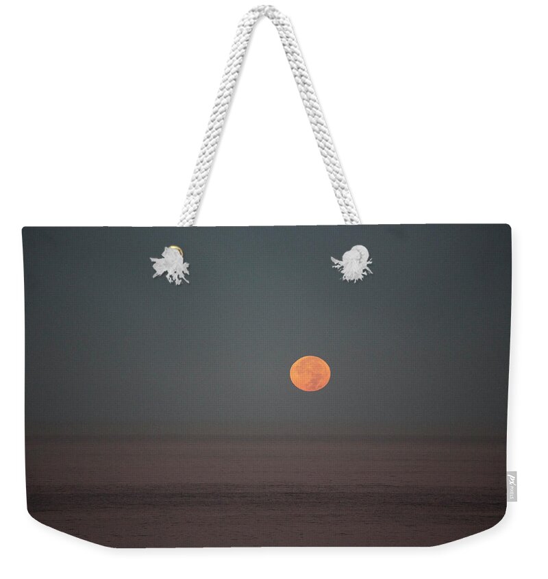 Blood Weekender Tote Bag featuring the photograph Blood Moon Over the Pacific by Hugh Smith