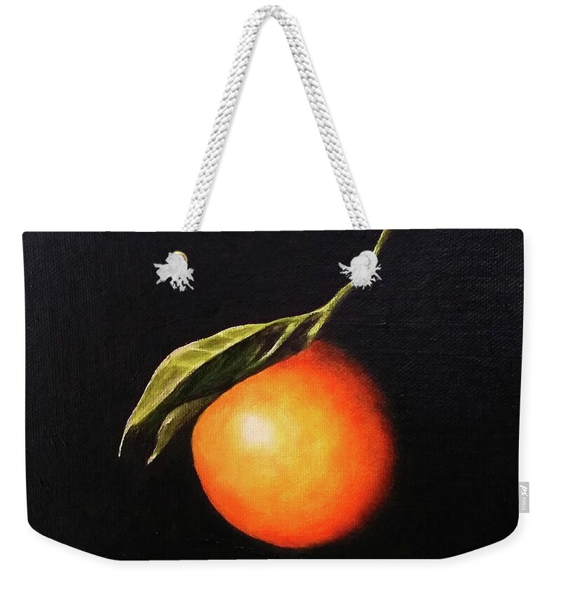 Orange Weekender Tote Bag featuring the painting Blood Orange by Sean Afford