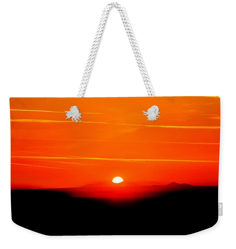 Los Angeles Weekender Tote Bag featuring the photograph Blood Red Sunset by Az Jackson