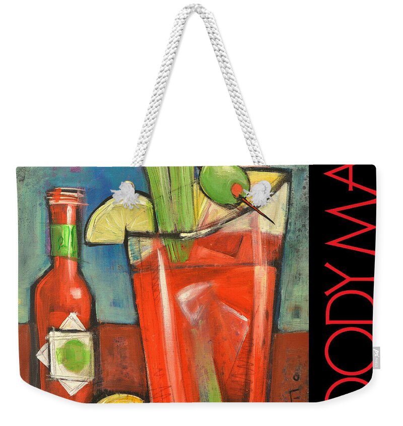 Beverage Weekender Tote Bag featuring the painting Bloody Mary Poster by Tim Nyberg