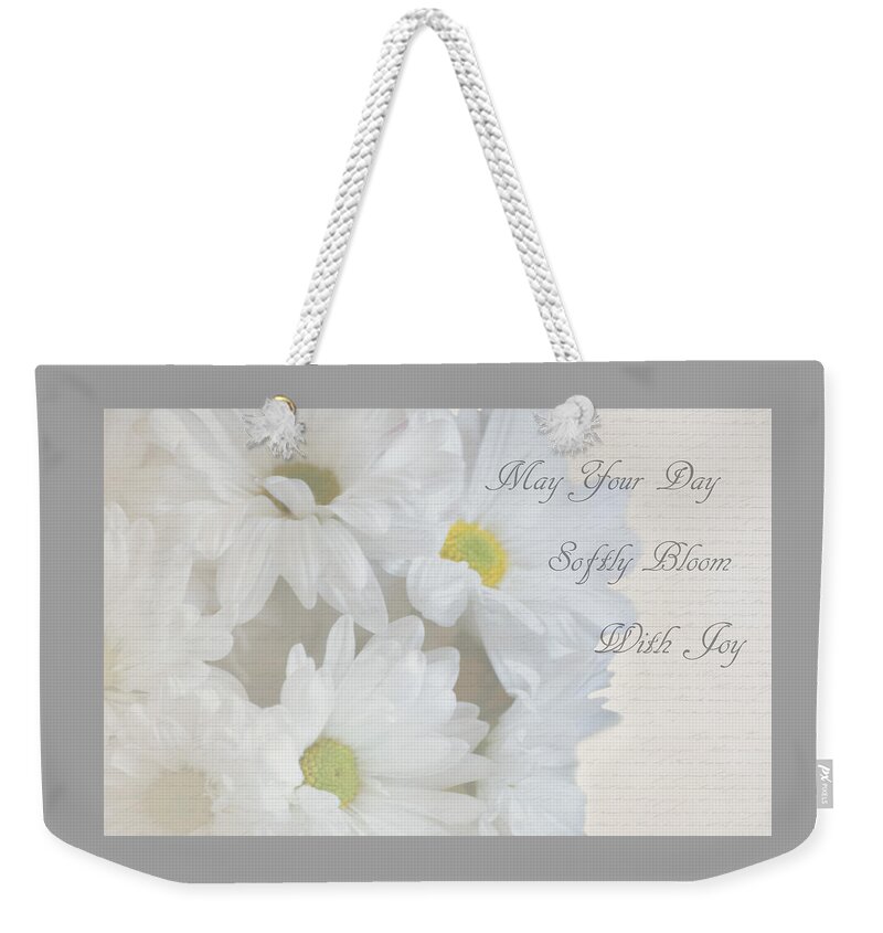 Daisies Weekender Tote Bag featuring the photograph Blooming Daisies by Linda Segerson