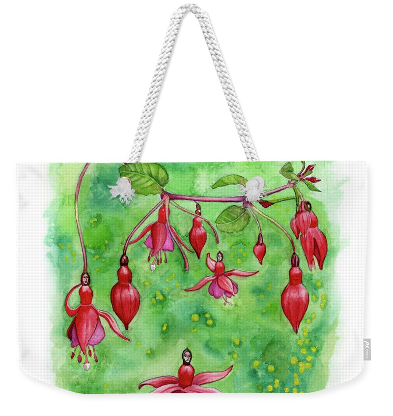 Tree Weekender Tote Bag featuring the painting Blossom Fairies by Norman Klein