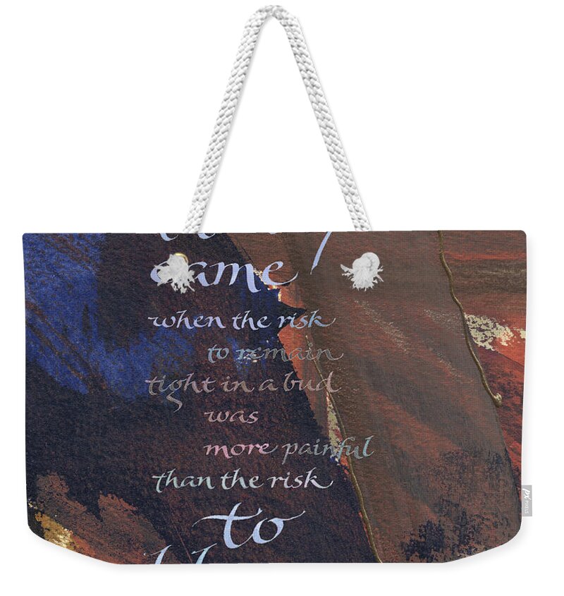 Achievement Weekender Tote Bag featuring the painting Blossom II by Judy Dodds