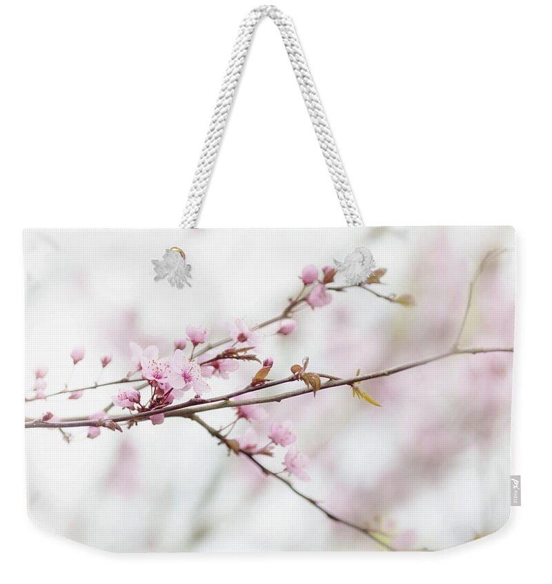 Pink Weekender Tote Bag featuring the photograph Blossom Pink by Rebecca Cozart