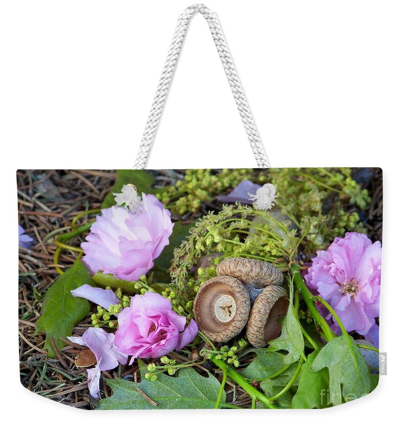Flowers Weekender Tote Bag featuring the photograph Blossoms and Acorn by Charles Robinson