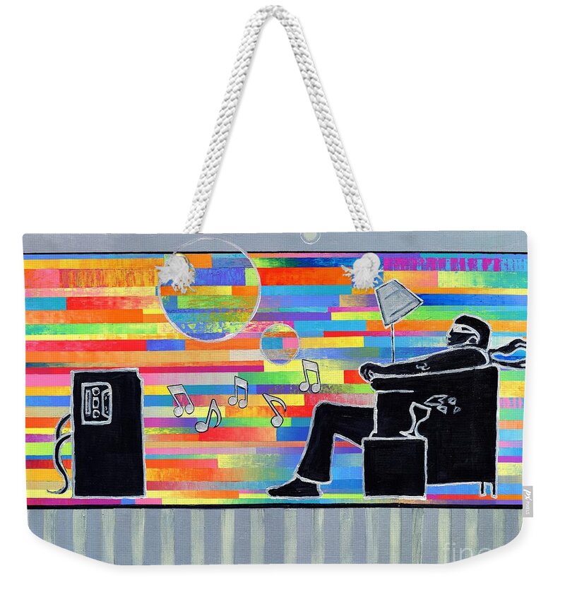 Blown Weekender Tote Bag featuring the painting Blown Away Jeremy Style by Jeremy Aiyadurai