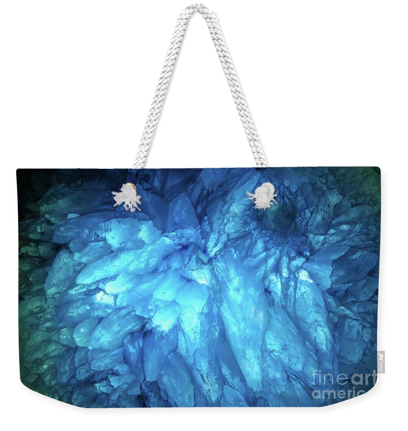 Blue Weekender Tote Bag featuring the photograph Blue Agate by Nicholas Burningham
