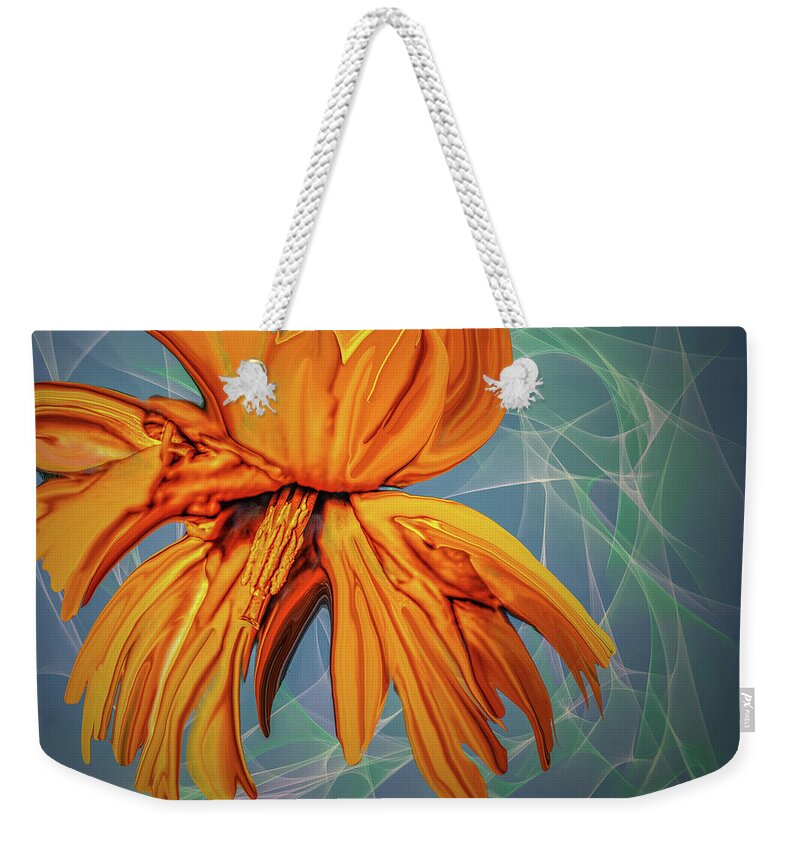 Blue And Yellow Weekender Tote Bag featuring the digital art Blue And Yellow #h6 by Leif Sohlman