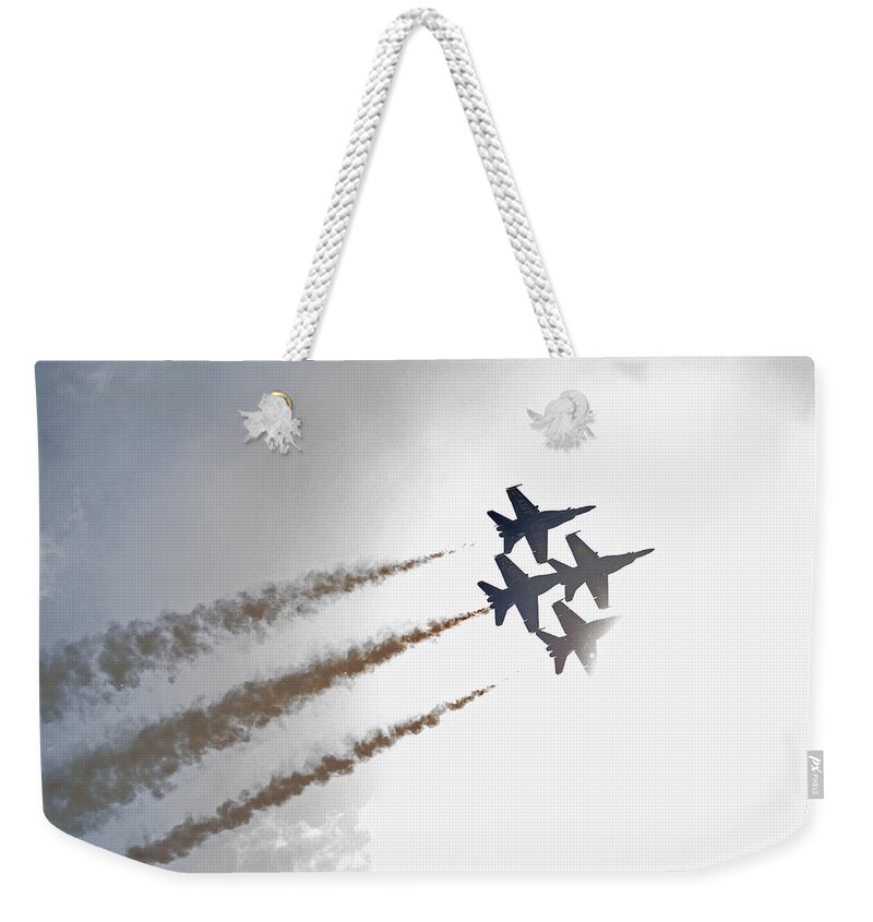Blue Angels 7 Weekender Tote Bag featuring the photograph Blue Angels 7 by Susan McMenamin