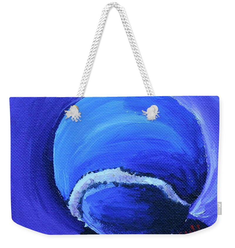 Blue Ball Weekender Tote Bag featuring the painting Blue Ball by Susan Herber