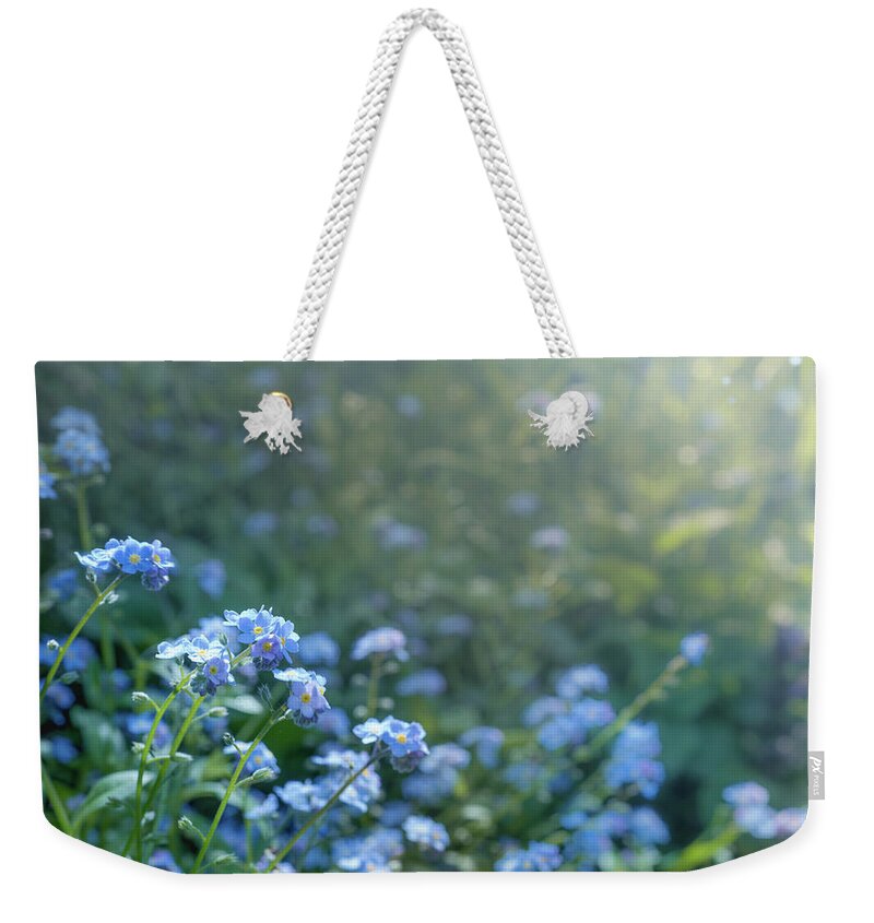 Spring Weekender Tote Bag featuring the photograph Blue Blooms by Gene Garnace