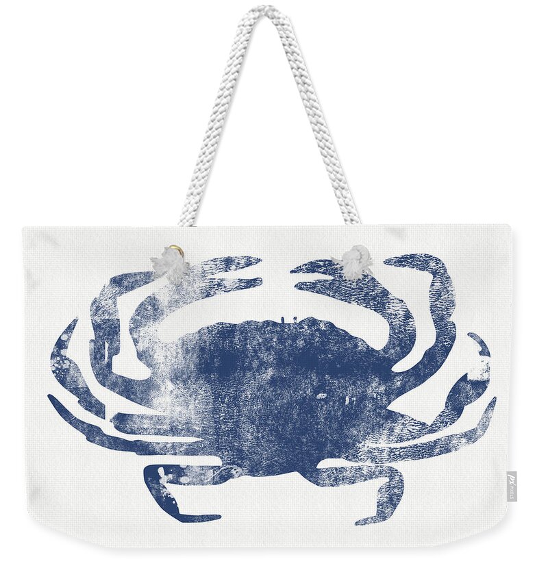 Cape Cod Weekender Tote Bag featuring the painting Blue Crab- Art by Linda Woods by Linda Woods